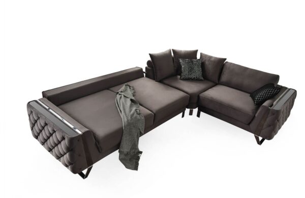 New Patter Classic Corner Sofa With Metal High Legs - Image 3