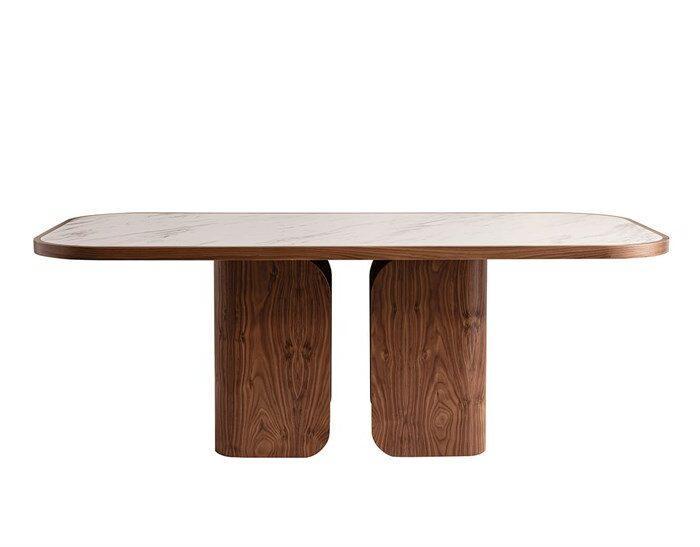 Eliza Natural Walnut Wood  With Metal Dining Room Set - Image 7