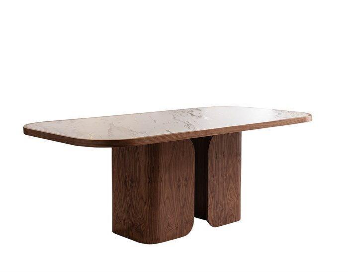 Eliza Natural Walnut Wood  With Metal Dining Room Set - Image 9
