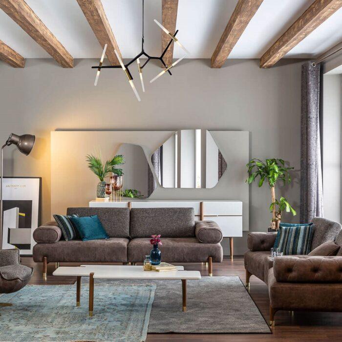 New Jugita High Quality Fabrics Living Room Sofa Set 3+2+1 With Mechanized  Bluetooth and sound system