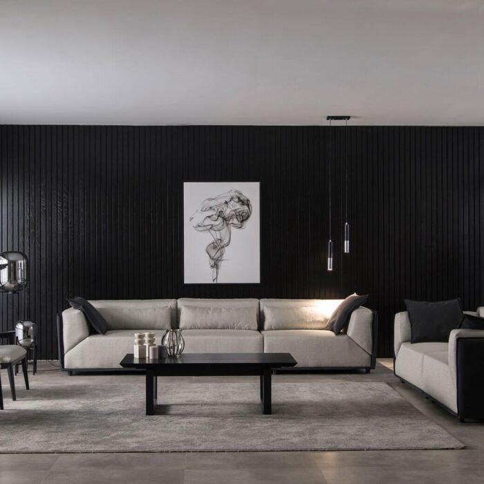 Marek Solid Wood Living Room Sofa Set