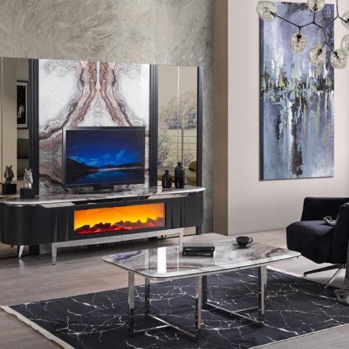 Luxury Marble Anthracite TV Unit  With Background - Image 4