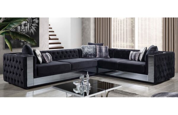 Owenni Chesterfield Mirrored Corner Sofa