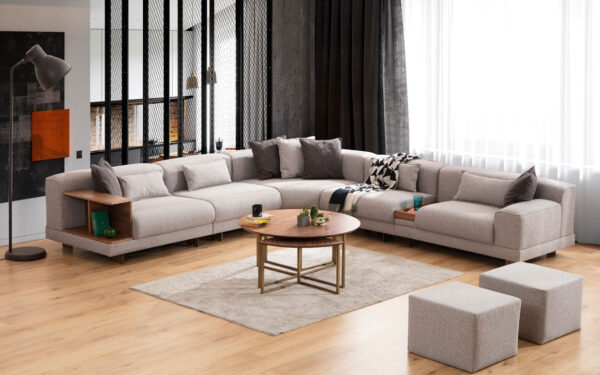 Modern Bamboo Corner Sofa Set